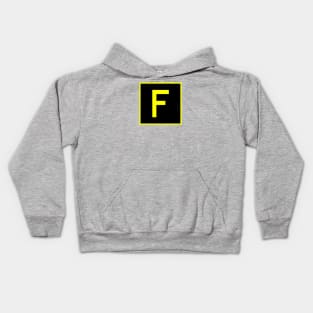 F - Foxtrot - FAA taxiway sign, phonetic alphabet Kids Hoodie